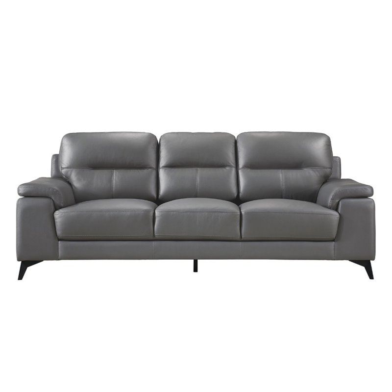 Lexicon Mischa Leather Match Sofa in Dark Gray - Walmart.com