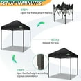 thumbnail image 4 of COBIZI Canopy Tent 6.6’x6.6’ Folding Outdoor Pop Up Heavy Duty Canopy for Beach Camping-Black, 4 of 9