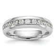 thumbnail image 1 of 14K White Gold Ring Band Wedding Diamond Round 11-Stone Channel , Size 7, 1 of 7