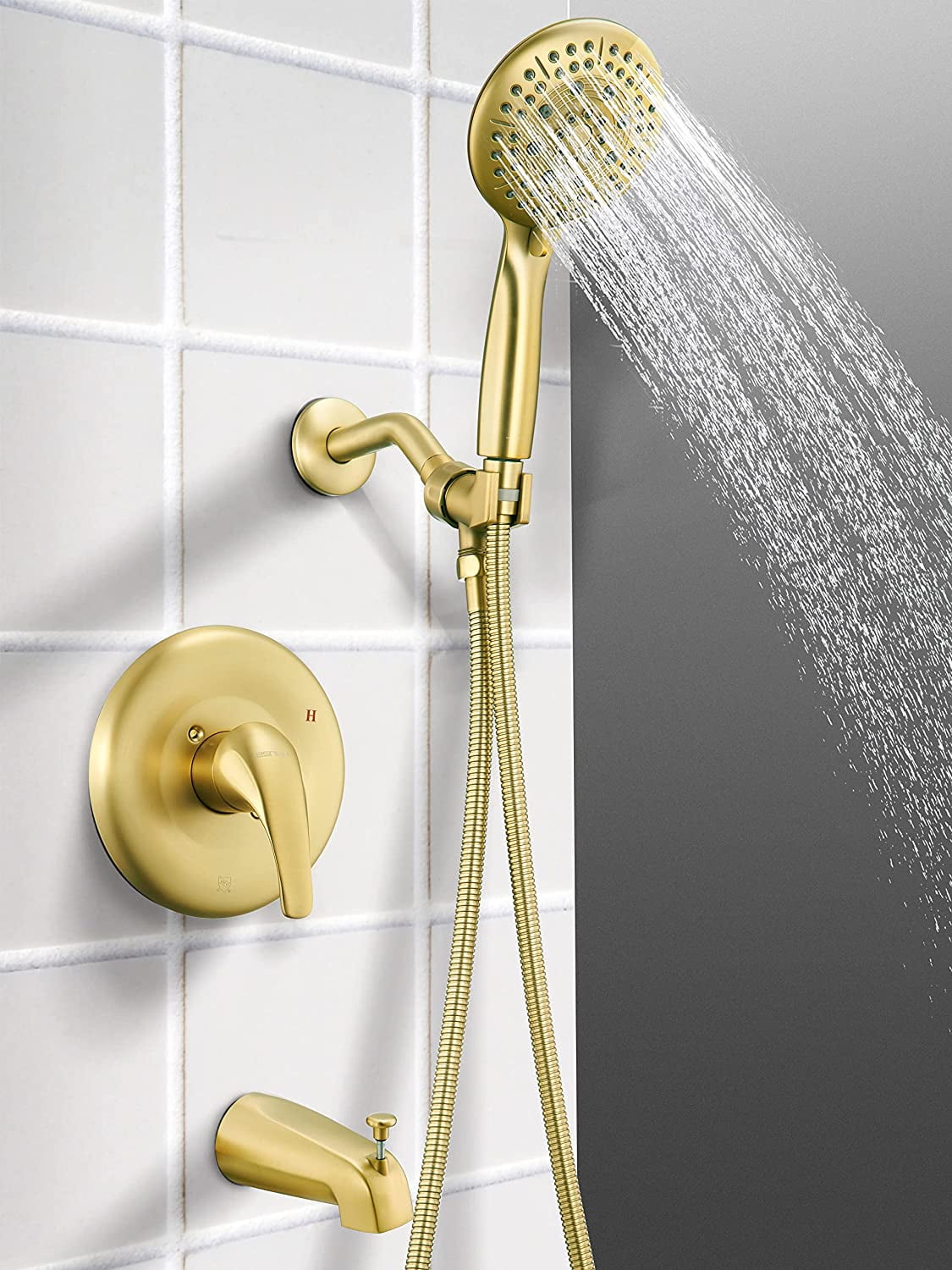 ESNBIA Tub Shower Faucet Set, Shower Head and Handle Set（Shower Valve