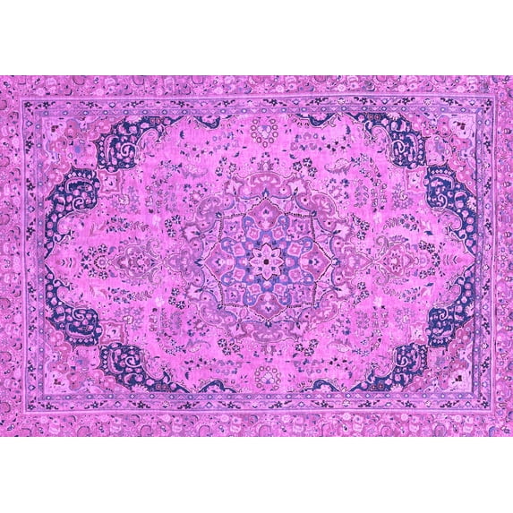 Ahgly Company Indoor Rectangle Abstract Purple Modern Area Rugs, 2' x 4'