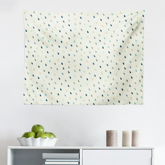 Abstract Tapestry, Funk Art Figurative Sloppy Fluffy Rain Clouds on Sky Gloomy Weather Humor Print, Fabric Wall Hanging Decor for Bedroom Living Room Dorm, 2 Sizes, Multicolor, by Ambesonne