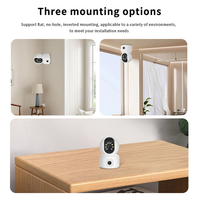 8MP WiFi IP Camera Dual Lens Baby Monitor Color Night Vision Human Automatic Tracking Video Smart Home