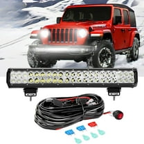 Waywe 20 Inch 126W Led Light Bar Spot Flood Combo Driving Lighting Off Road Lights Led Lamp Working Light with 16AWG Wiring Harness for Truck Golf Cart SUV ATV UTV Boat