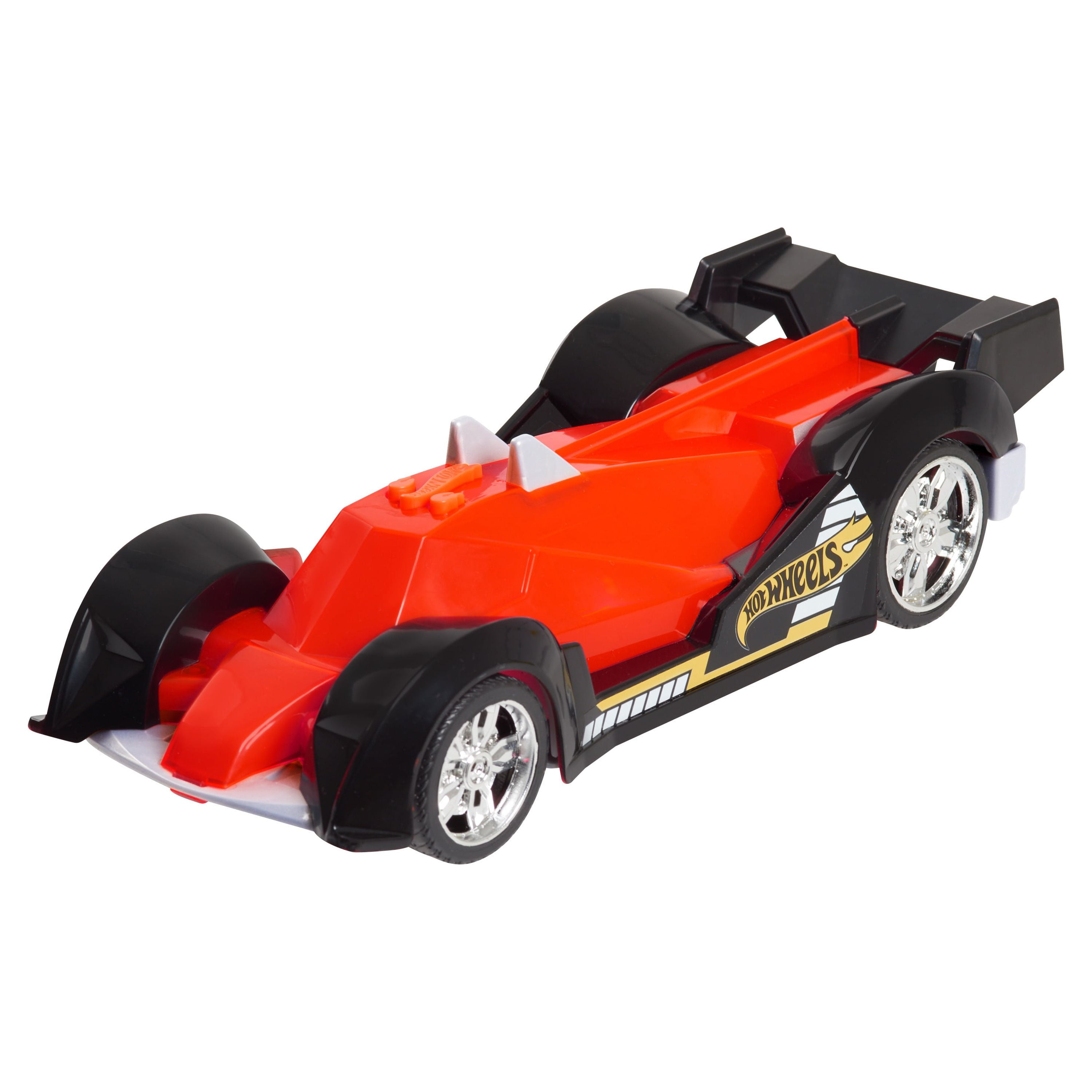 Hot Wheels Color Crashers Hi-Tech Missile, Motorized Toy Car with Lights & Sounds, Red