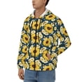 thumbnail image 3 of Uemuo Insects Of Flowers for Men's Fashion Full-zip Hoodies & Sweatshirts with Kangaroo Pocket, Zip-up Hooded Sweatshirt, Moisture Wicking & Breathable-Small, 3 of 5