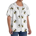 thumbnail image 2 of Uemuo Bee Pattern Cotton Linen Short Sleeve Shirts,Casual Lightweight Button Down Shirts,Vacation Beach Summer Tops-X-Large, 2 of 7