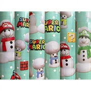 Super Mario Marios and Luigi Wrapping Paper, Holiday Christmas Greetings Party Festive Gift Wrap 20 Sq. Ft. 1 ROLL