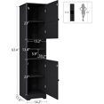 thumbnail image 3 of Tall Bathroom Cabinet, Storage Cabinet with 2 Doors & 2 Open Storage Compartments, Adjustable Shelf, for Bathrooms, Kitchens, Entrances, or Bedrooms（White）, 3 of 12
