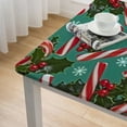 thumbnail image 5 of BANET Sweet Candy Canes Berry Tablecloth Elastic Fitted Edge Table Cloth Rectangle Table Cover Washable Reusable for Kitchen Dining Picnic Party  white, 5 of 8