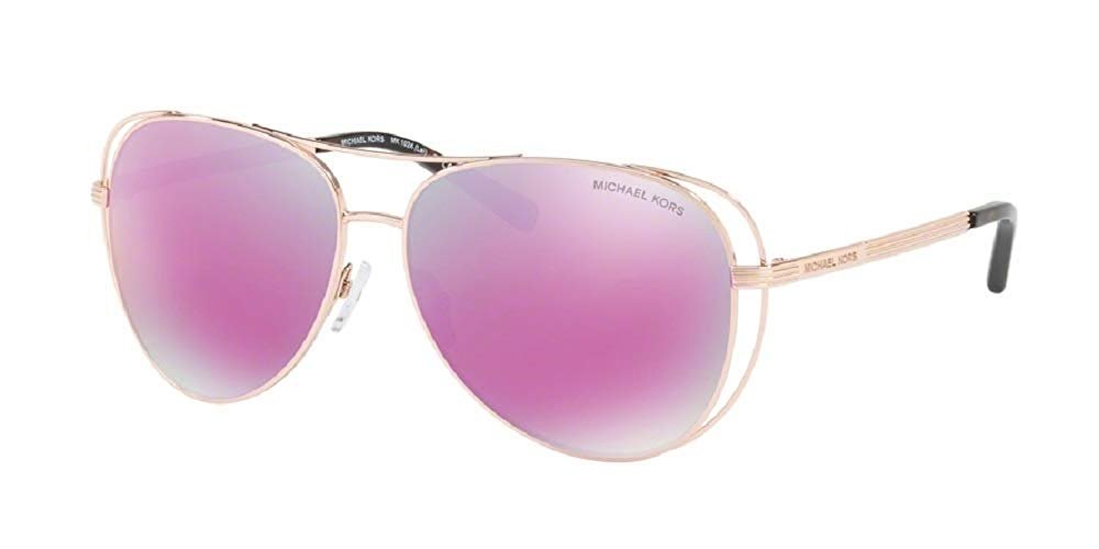 Michael Kors MK1024 LAI Aviator 11944X 58M Rose Gold-Tone/Fuschia Mirror Sunglasses For Women - image 1 of 4