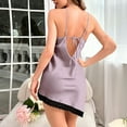 thumbnail image 5 of Women Babydoll Nightgown Women Sexy Sleepwear Women Lingerie Satin Chemise Nightgown Babydoll Lingerie Dress Mini Slip Chemise Nightwear Sleep Dress, 5 of 6