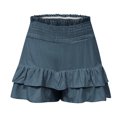 thumbnail image 5 of ITSAME Womens Casual Shorts, Elastic Waist Loose Soft Pleated Hem Summer Pull On Shorts Navy M, 5 of 7
