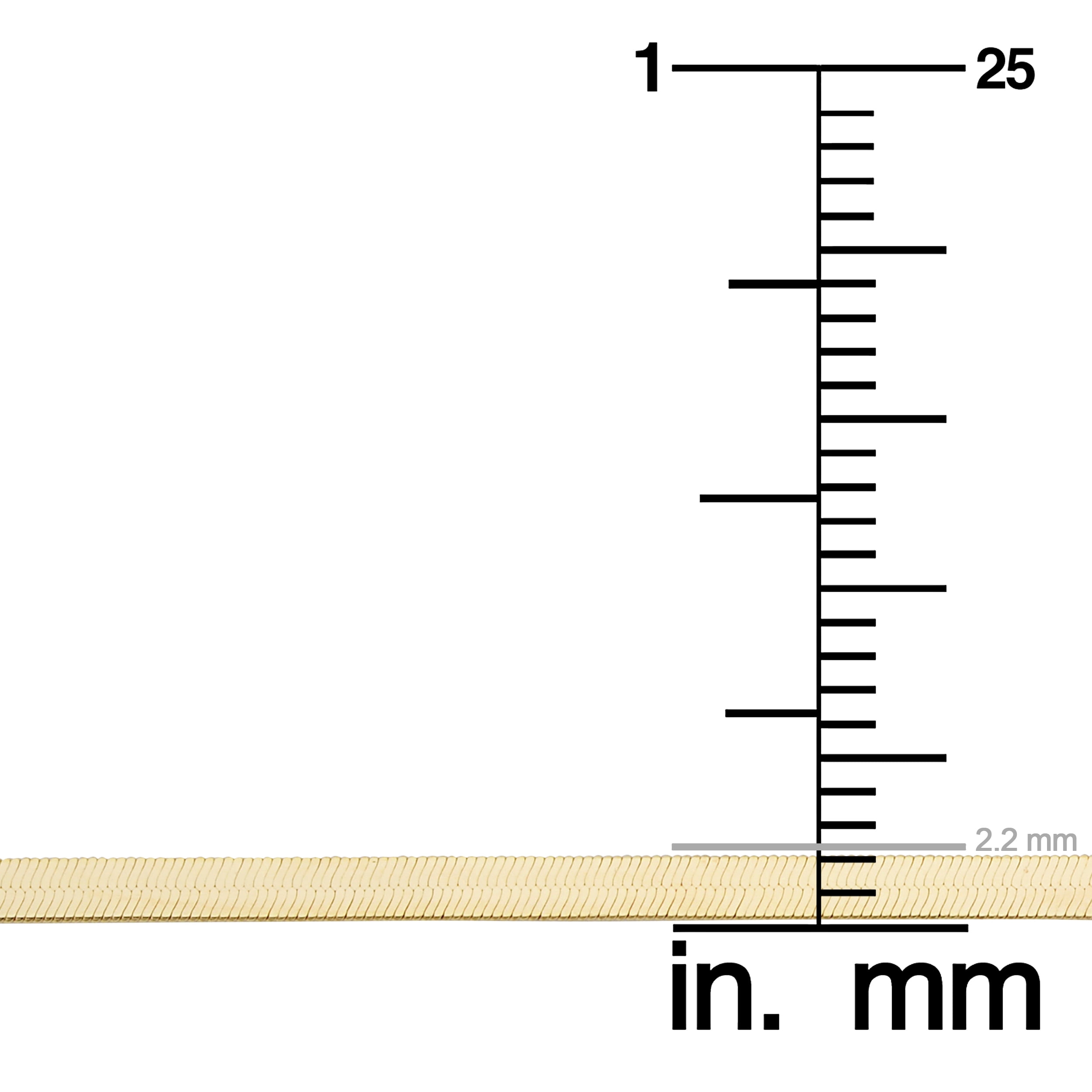 KoolJewelry 10k Yellow Gold Herringbone Chain Necklace (2.2mm, 18 inch)
