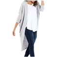 thumbnail image 1 of Womens Cardigans Asymmetric Full Length Open Front Sweater Casual Solid Color Long Sleeve Lightweight Outerwear, 1 of 7