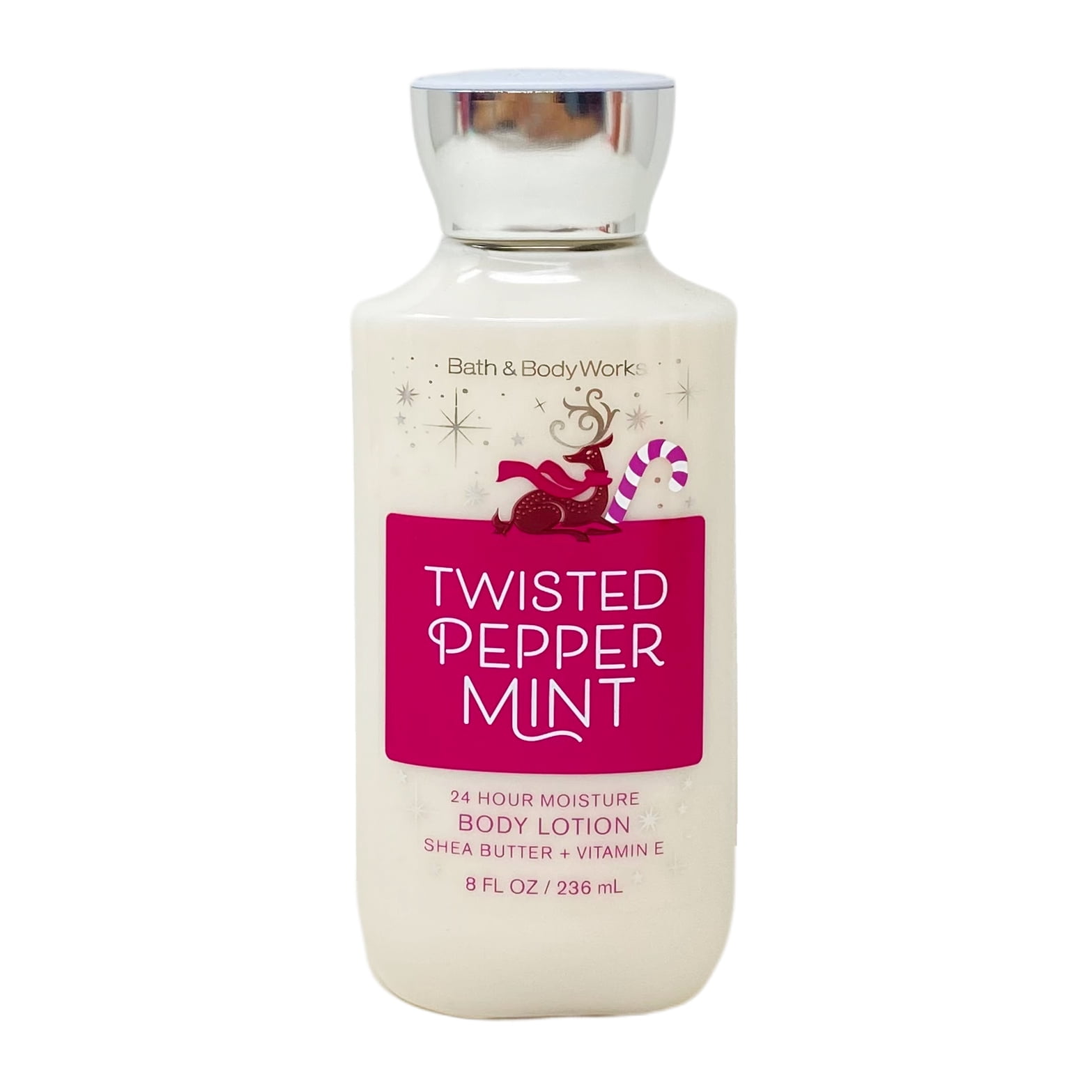 Bath and Body Works Twisted Peppermint 3 Pack 24 Hour Moisture Body Lotion Set - 8 fl oz / 236 mL each