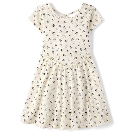 The Children s Place Girls Short Sleeve Cross Back Ruffle V-Waist Dress Sizes XS-XXL