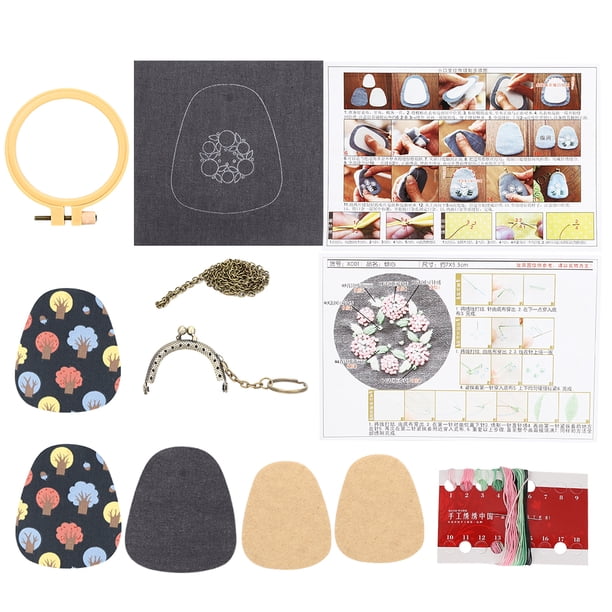Kit De Bolsa De Bordado De Bordado Hecho A Mano Con Cadena De Suéter Creativa, Bolsa De Bordado De Bricolaje, Juegos De Punto De Cruz De Llavero Para Principiantes Entusiastas De ANGGREK Otros