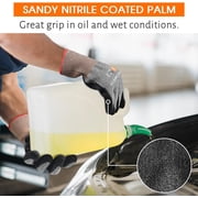EvridWear ANSI A7 Cut Resistant Gloves, 3 Pairs Touchscreen Cutting Gloves with Sandy Nitrile Coated Firm Grip for Wood Work,Warehouse(Gray,Medium)