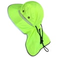 thumbnail image 4 of Men High Visibility Sun Hat with Neck Flap Wide Brim Boonie Hat Bucket Cap Packable Adjustable (Neon Lime), 4 of 4