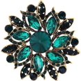 thumbnail image 1 of Personalidad europea y americana moda exagerada retro colorido cristal broche ramillete accesorios de vestir para mujer, verde, 1 of 5