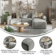 thumbnail image 6 of BizChair Luxury Modular 4 Piece Sectional Sofa, Gray, 6 of 13