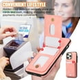 thumbnail image 2 of for iPhone 14 Pro Wallet Case with Shoulder Lanyard Strap, Crossbody Phone Case with Card Holder Slots for Women Girls, Luxury PU Leather Flip Stand Purse Cover Shockproof Case, Pink, 2 of 9