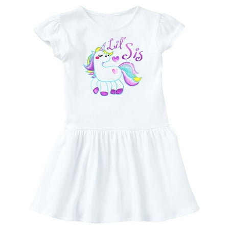 

Inktastic Lil Sis unicorn- little sister Gift Toddler Girl Dress