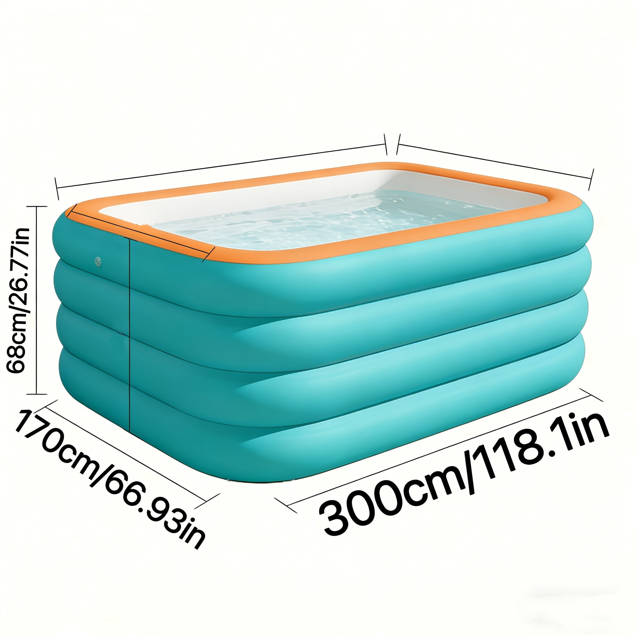 Extra-Large 4-Ring Inflatable Swimming Pool for Family Fun - Durable PVC, No Power Needed, Perfect for Outdoor Summer Parties & Water Play