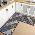 thumbnail image 3 of Findosom 2pc Boho Kitchen Rugs and Mats Set, Non Slip Washable Kitchen Runner Rug for Kitchen Floor, Farmhouse Kitchen Decor, Hallway, Entryway, Laundry Room,20"x32"+20"x47" Colorful, 3 of 8