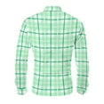 thumbnail image 2 of MELDVDIB Button Down Plaid Shirts for Men Long Sleeve Slim Transitional Weather Dress Shirt Travel Business Comfy Blouse Tops Green L, 2 of 8