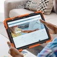 thumbnail image 3 of Case for Samsung Galaxy Tab S9 11.0 Inch SM-X710 with Screen Protector, 360 Degree Rotating Kickstand Hand Strap Heavy Duty Shockproof Cover with Shoulder Strap, Orange, 3 of 7