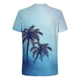 thumbnail image 4 of RYDCOT Men's Summer Graphic Coconut Tree Print Cotton Shirts Crew Neck Short Sleeve Tropical Ombre Tee Shirt Red, 4 of 5