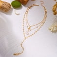 thumbnail image 6 of NICKSUN Boho Beach Vacation Lariat Y-Necklace, Vintage Gold Layered Long Pendant Necklaces with Starfish, Seashell, Faux Pearl & Marine Charms, Elegant All-Match Coastal Drop Statement Jewelry, 6 of 8