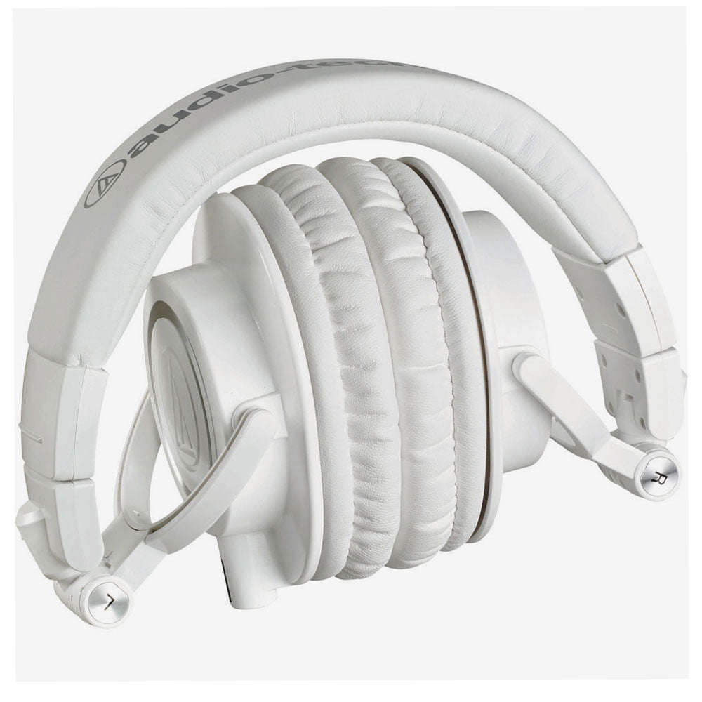 Audio-Technica ATH-M50x Monitor Headphones (White) with Headphone Stand and  Headphone Extension Cable 10' イヤホン、ヘッドホン