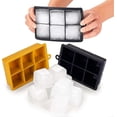 thumbnail image 3 of XXL Ice Cube Trays - 6 XXL Ice Cubes Per Tray (12 Ice Cubes) - BPA Free - Easy Release - Dishwasher Safe - Black/Yellow, 3 of 5