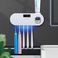thumbnail image 1 of LNGOOR Wall Mounted Toothbrush Holder with Toothpaste Dispenser  Electric Toothbrush Holder for Bathroom  Smart Clean Toothbrush Organizer with 5 Brush Slots  Toothbrush Organizer for Lad, 1 of 6