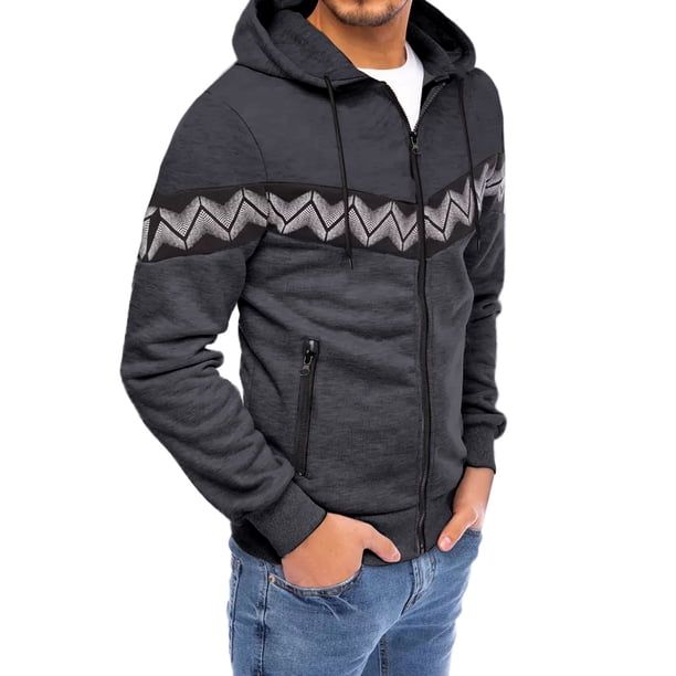 Gibobby Sudadera polar hombre Sudadera con capucha para hombre, casual, con bolsillos con cierre completa, sudadera de manga larga, chamarra deportiva(Gris,G)