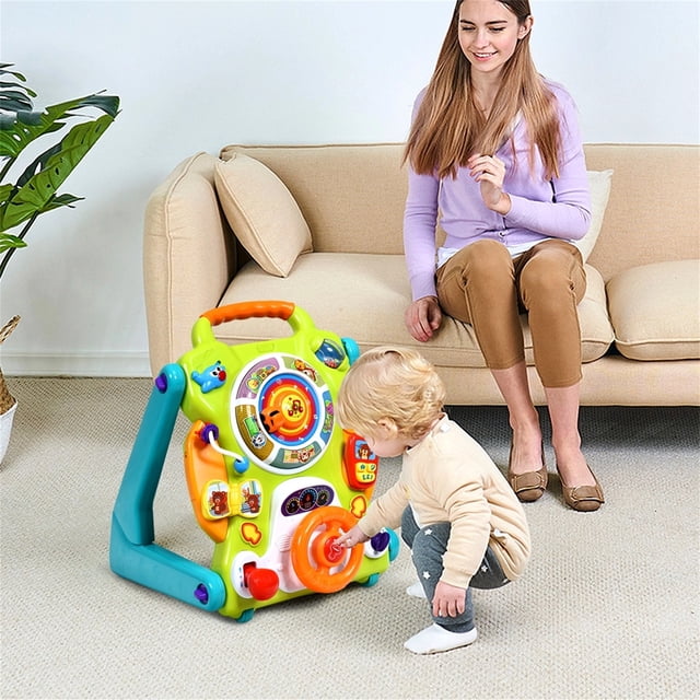 Andador 3 en 1 Costway Centro Actividad con Pizarra para Dibujar y Mesa Interactiva para Niños +9 Meses 35 x 37 x 41,8 cm