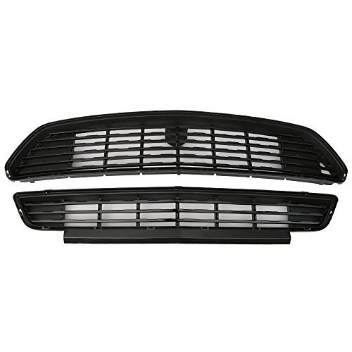 Grille Compatible With 2015-2017 Ford Mustang, CS Style ABS Black Front Bumper Grill Hood Mesh by IKON MOTORSPORTS, 2016