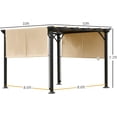 thumbnail image 3 of Outsunny 10' x 10' Outdoor Retractable Pergola Canopy with Sun Shade Unique Design Canopy Patio Metal Shelter for Garden Porch Beach, 3 of 9