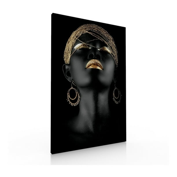Cuadro Decorativo Para Recamara O Estetica Rostro Oro Negro Ideas Creativas Cuadro sublimado en tela
