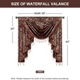 thumbnail image 3 of VOGOL Modern Waterfall Valance for Bedroom, Red Textured Stripe Print Velvet Curtain with Beaded Tassels, Rod Pocket Design, 43x39 Inches, 1 Piece, 3 of 7