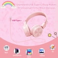 thumbnail image 3 of Auriculares Cowyawn USB tipo C para niños, 94 dB, volumen limitado, color rosa, 3 of 8