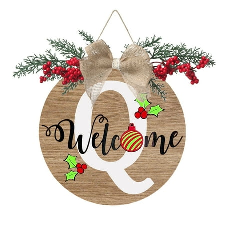 

Hanging Wall Glass Christmas Front Door Individual Christmas Sign Last Name Year Round Front Door Wreath 26 Last Names Alphabet Door Hanger Front Door Decoration Garland Front Door Decoration