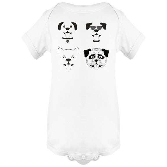 Adorable Dogs Doodle Cartoon Bodysuit Infant -Image by Shutterstock, Newborn