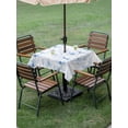 thumbnail image 4 of Outdoor Tablecloths with Umbrella Hole & Zipper, Blue Flower 54x54 Inch Square Tablecloths, Watercolor Floral Botanical Line Drawing Print Waterproof Table Cloth, Patio/Pool/Picnic Table Covers, 4 of 8