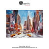 Majestic Mirror Big New York Time Square Abstract Painting Print on Wrapped Canvas