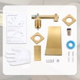 thumbnail image 7 of Wowow Waterfall Single Handle Wall Mounted Bathroom Faucet in Brushed Gold, 7 of 7
