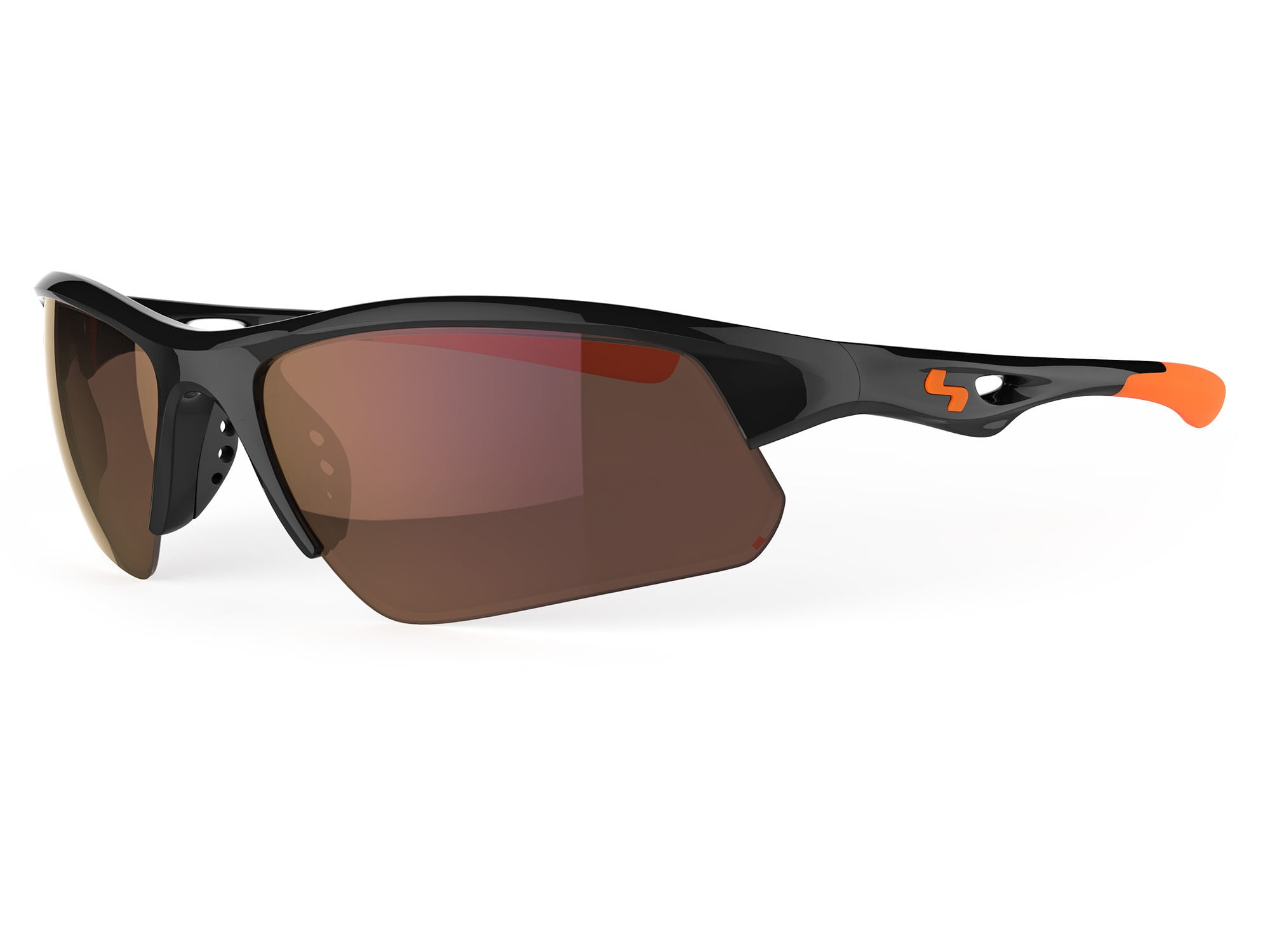 Sundog STACK Sunglasses Black/Orange Frame w/ Brown TrueBlue Lens ...